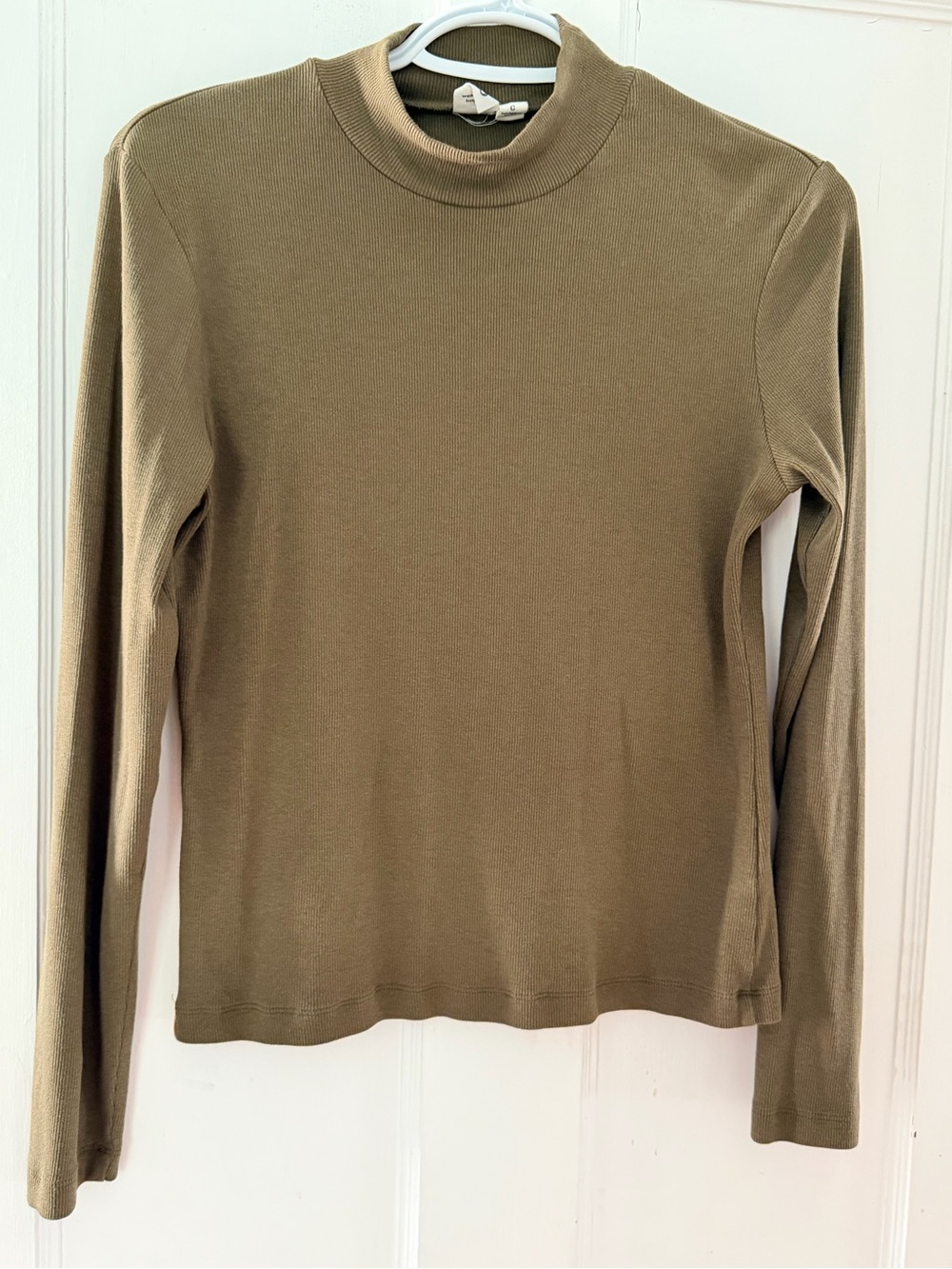 tentree Olive Green Long Sleeve Mock Neck Top